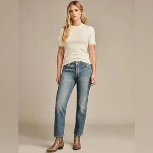 Lucky Brand 90s Loose High Rise Straight Crop Jeans | Medium Wash | Size 12/31